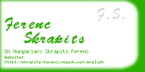 ferenc skrapits business card